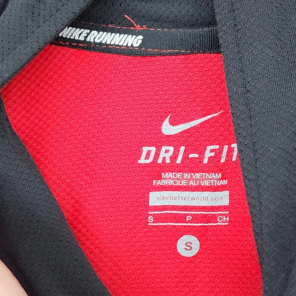 Nike Running 1/2 Zip Shirt S Mens Red Black Dri FIT Athletic Jogging Wicking